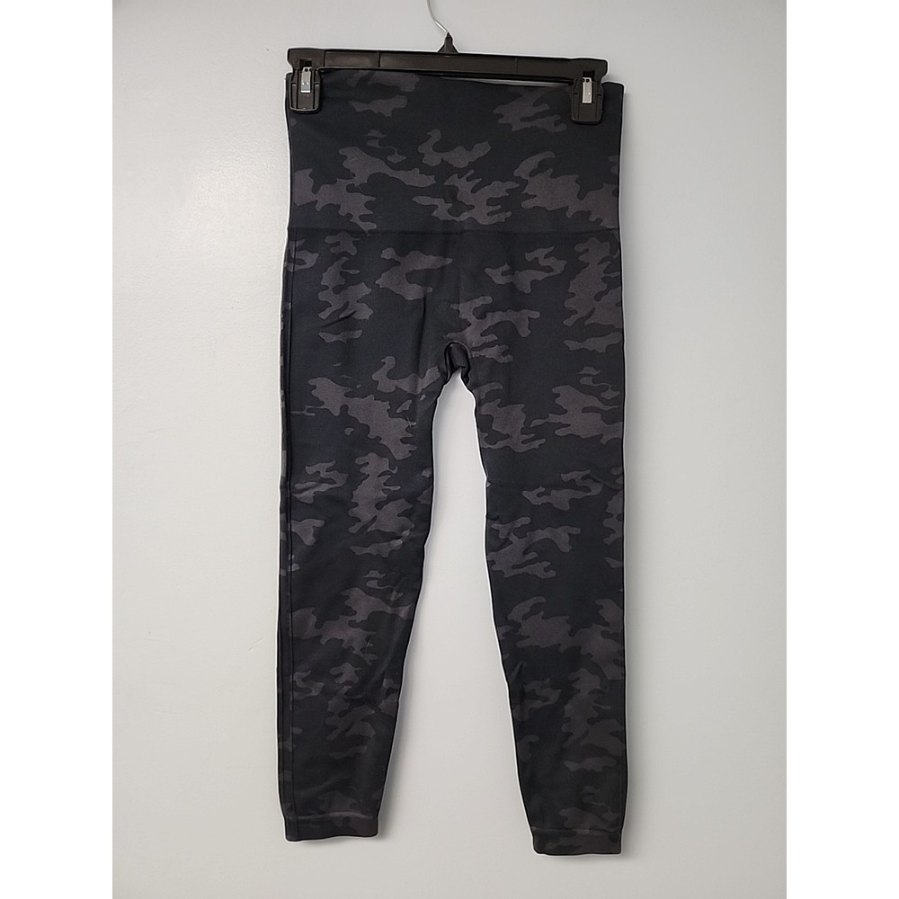 Spanx Women's Leggings Size Large Gray Camouflage RN‎ 112121